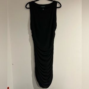 Ralph Lauren black ruched knee length dress size 14